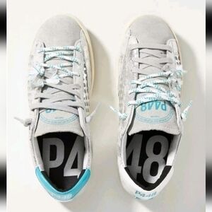 P448 Womens John Polly Leather Distressed Italian Designer Sneaker 38 (8US)